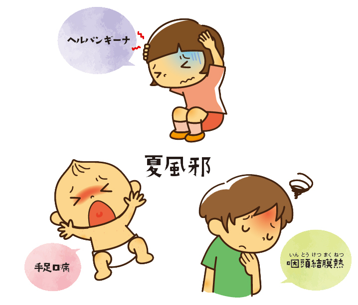 夏の病気イラスト
